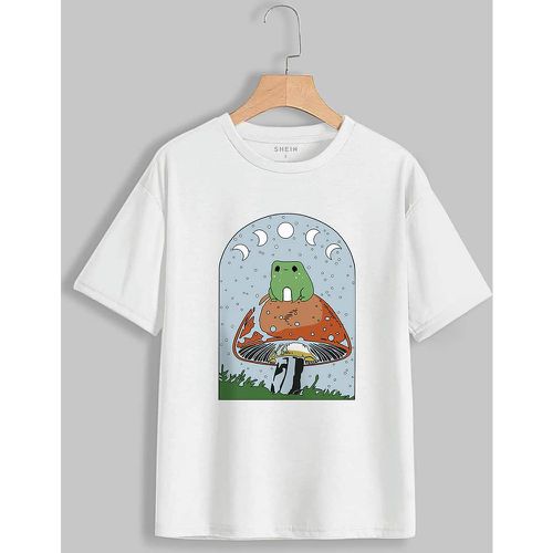 T-shirt à imprimé grenouille et champignon - SHEIN - Modalova