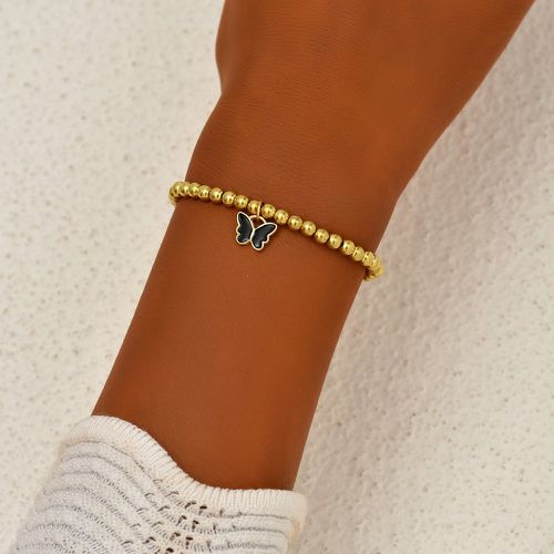 Bracelet perlé à breloque papillon - SHEIN - Modalova