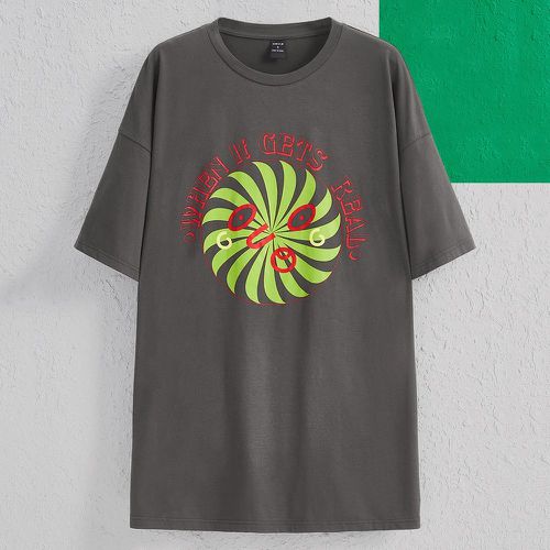 T-shirt à motif slogan tropical - SHEIN - Modalova