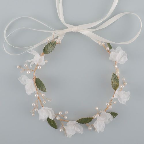 Bandeau pour cheveux à fausse perle à fleur de mariée - SHEIN - Modalova