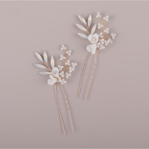 Pièces Épingle à cheveux à fleur à perles de mariée - SHEIN - Modalova