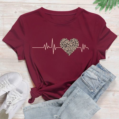 T-shirt électrocardiogramme à imprimé - SHEIN - Modalova