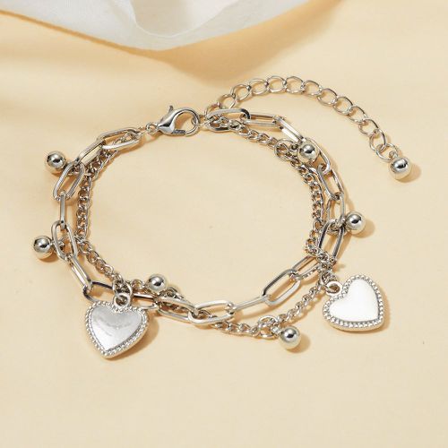 Bracelet multicouche cœur & breloque de perle - SHEIN - Modalova