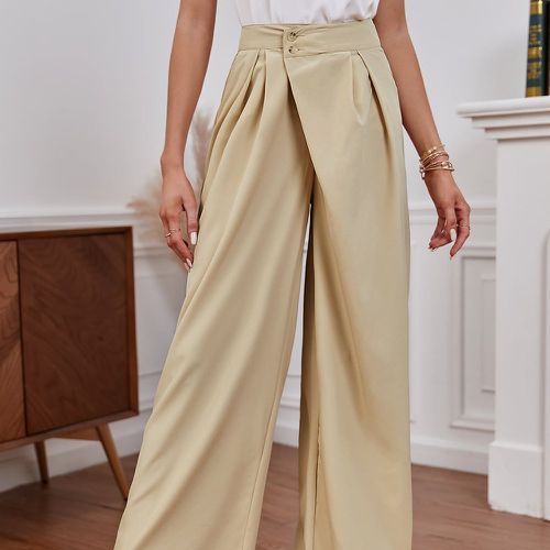 Pantalon ample taille asymétrique à plis - SHEIN - Modalova