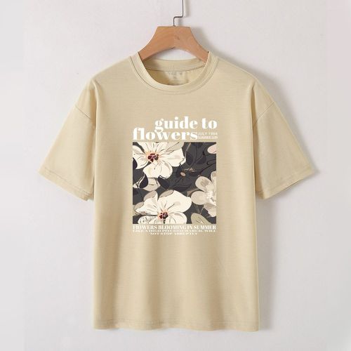 T-shirt floral et slogan - SHEIN - Modalova