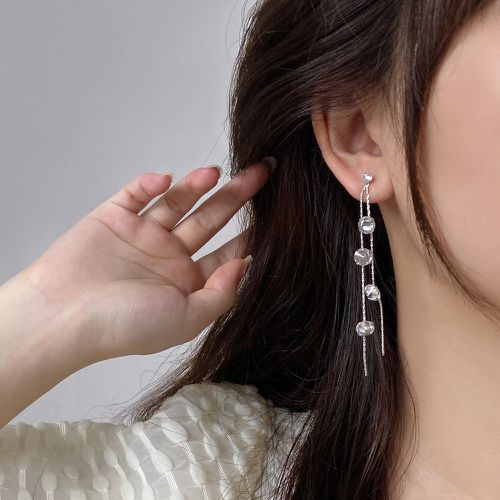 Pendants d'oreilles avec strass métallique à franges - SHEIN - Modalova