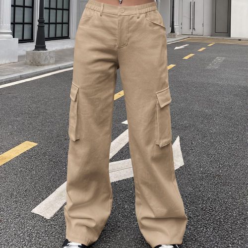 Pantalon cargo poche à rabat - SHEIN - Modalova