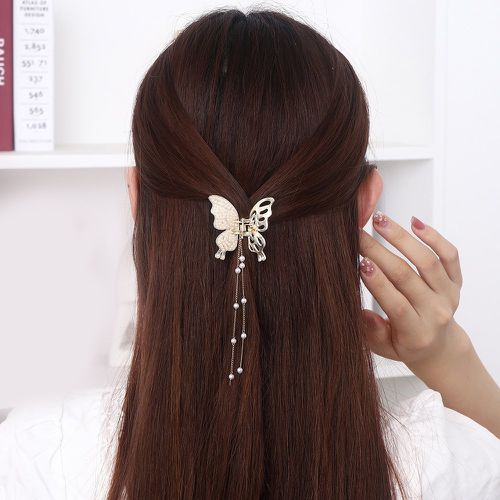 Griffe à cheveux fausse perle à franges design papillon - SHEIN - Modalova