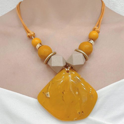 Collier à perles à breloque géométrique - SHEIN - Modalova