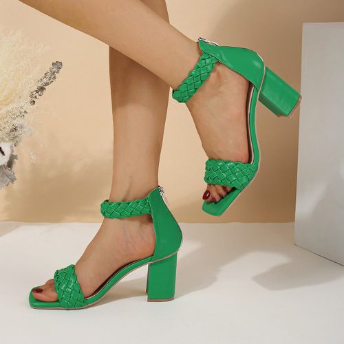 Sandales design tressé zippé à bride de cheville - SHEIN - Modalova
