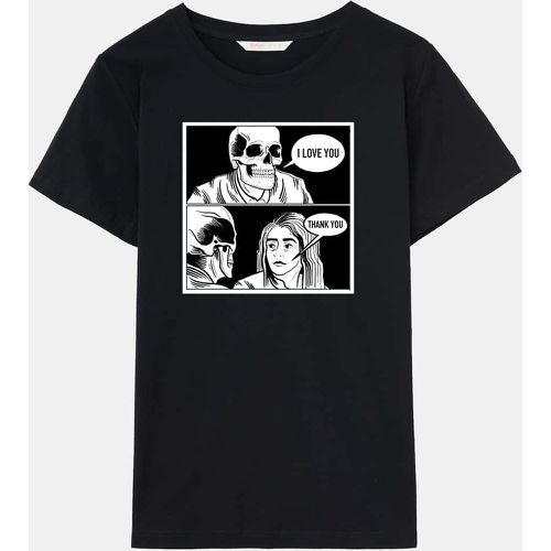 T-shirt à imprimé squelette - SHEIN - Modalova
