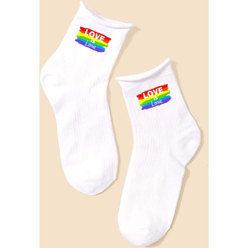 Chaussettes LGBT à motif de slogan - SHEIN - Modalova