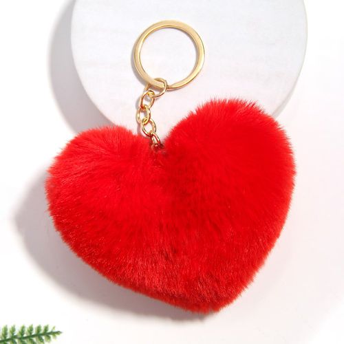 Porte-clés duveteux à breloque cœur - SHEIN - Modalova