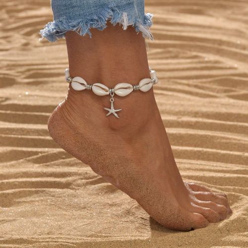 Bracelet de cheville étoile de mer breloque à détail coquille - SHEIN - Modalova