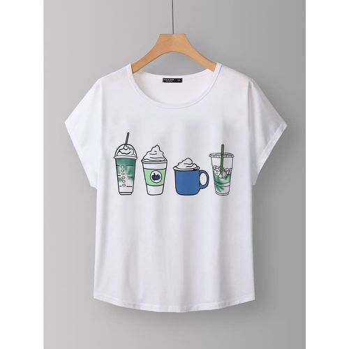 T-shirt boisson à imprimé manches dolman - SHEIN - Modalova