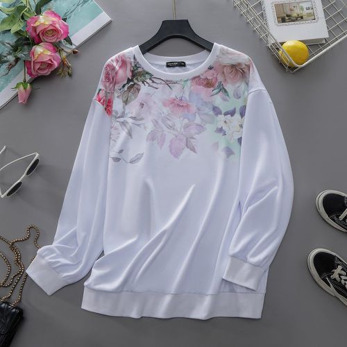 Sweat-shirt à imprimé floral - SHEIN - Modalova