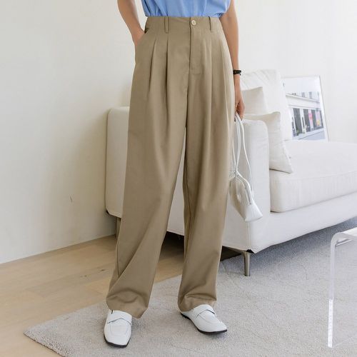 Pantalon taille haute à détail plié - SHEIN - Modalova