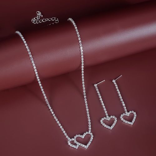 Pièces Set de bijoux à strass à détail cœur - SHEIN - Modalova