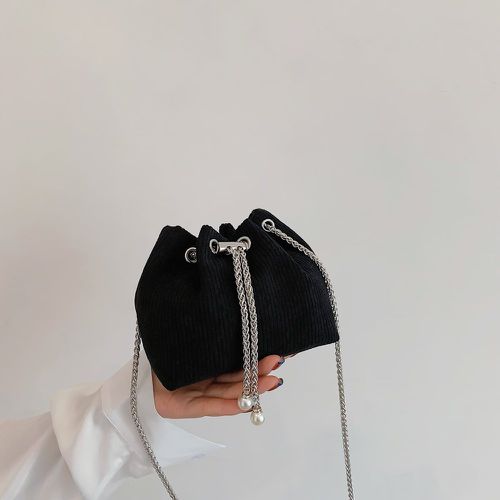 Sac seau mini design cordon en velours côtelé chaîne - SHEIN - Modalova