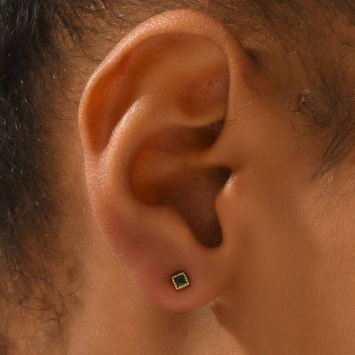 Clous d'oreilles géométriques zircone cubique - SHEIN - Modalova
