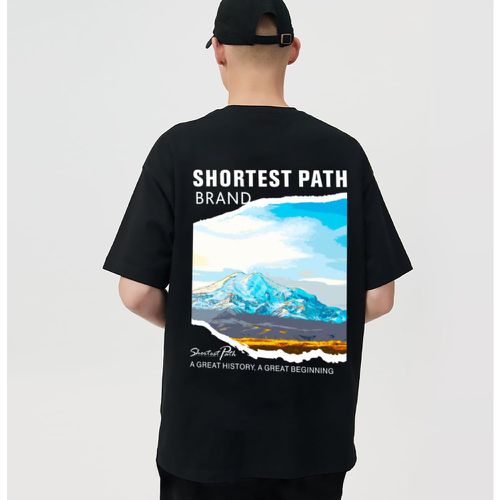 T-shirt slogan & à imprimé montagne - SHEIN - Modalova