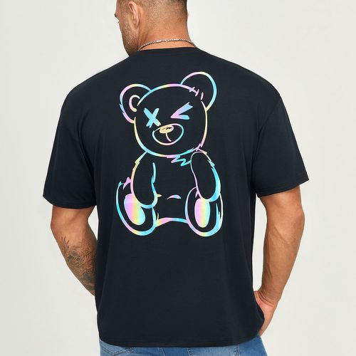 T-shirt réfléchissant à motif ours et slogan - SHEIN - Modalova