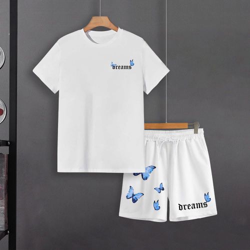 Short & T-shirt papillon et lettre - SHEIN - Modalova