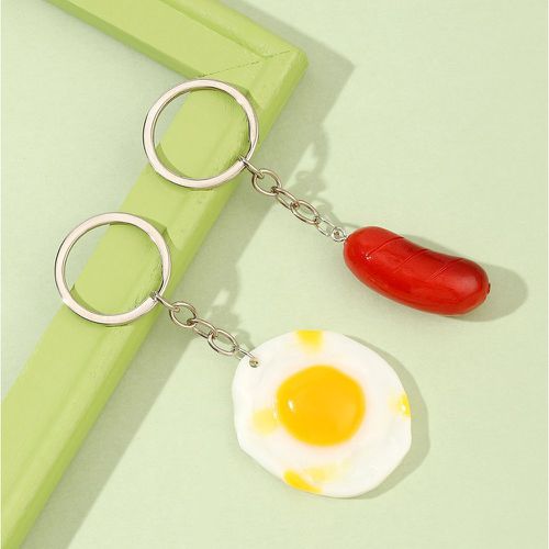 Pièces Porte-clés simulation à breloque œuf au plat et hot-dog - SHEIN - Modalova