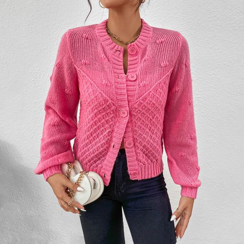 Cardigan texturé en tricot à bouton - SHEIN - Modalova