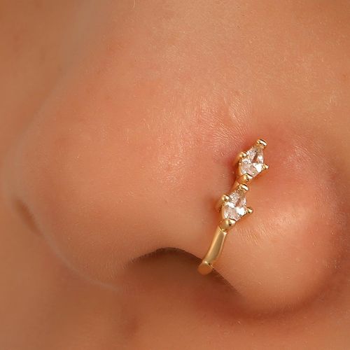 Zircone Cubique Décor Piercing À Nez Unisexe Mode Punk Bijoux De Piercing De Corps - SHEIN - Modalova