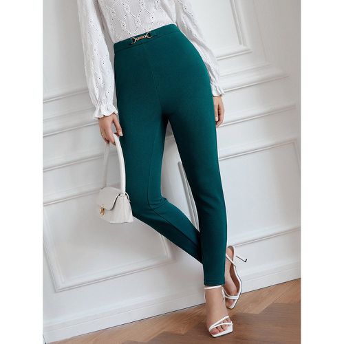 Pantalon moulant unicolore à chaîne - SHEIN - Modalova