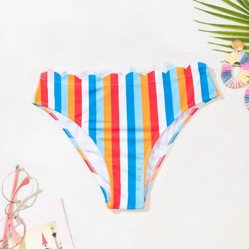 Bas de bikini avec rayures colorées - SHEIN - Modalova