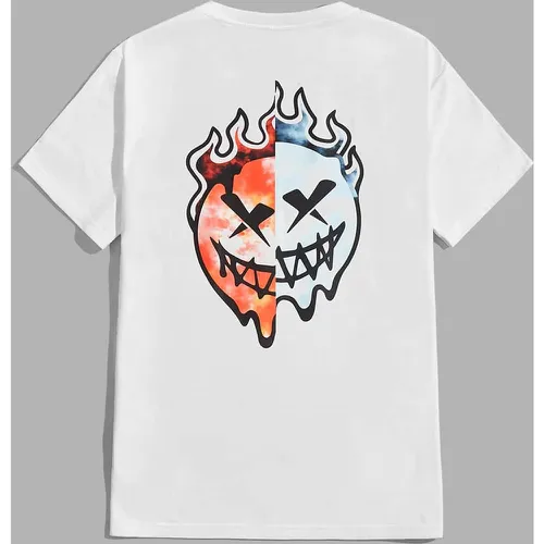 T-shirt dessin animé et flamme - SHEIN - Modalova