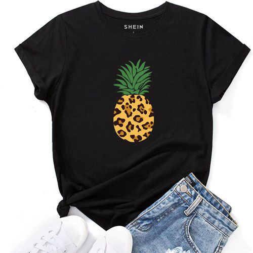 T-shirt à imprimé ananas - SHEIN - Modalova