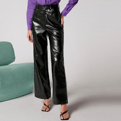Pantalon palazzo en cuir PU avec zip - SHEIN - Modalova