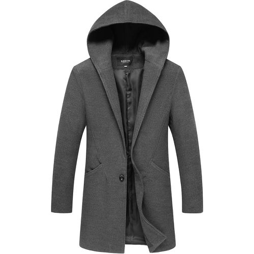Manteau à bouton à capuche en tweed - SHEIN - Modalova