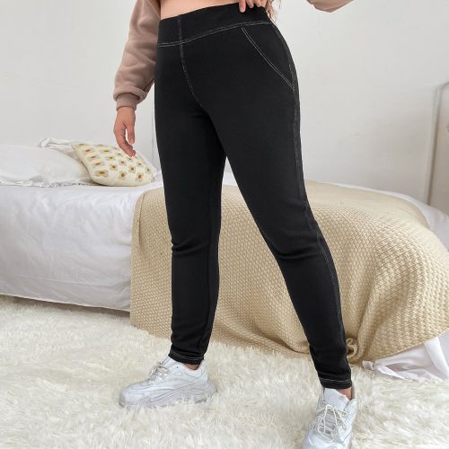Pantalon moulant à surpiqûres - SHEIN - Modalova