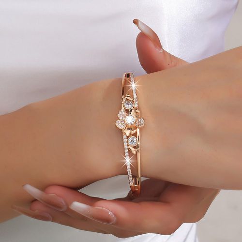 Bracelet zircone cubique avec fleur - SHEIN - Modalova