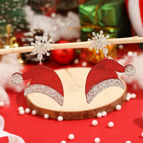Boucles d'oreilles chapeau Noël flocon de neige & scintillant - SHEIN - Modalova