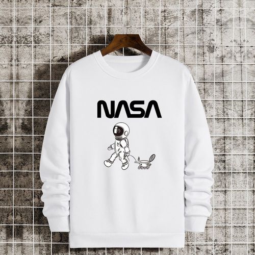 Sweat-shirt lettre & astronaute à imprimé à doublure thermique - SHEIN - Modalova