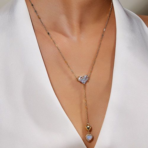 Collier avec pendentif zircone cubique à breloque cœur - SHEIN - Modalova