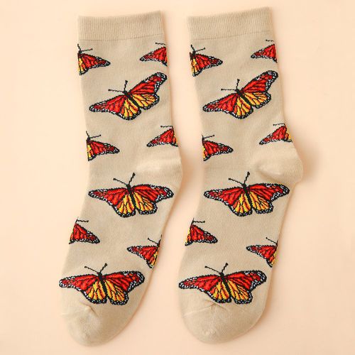 Chaussettes à motif papillon - SHEIN - Modalova