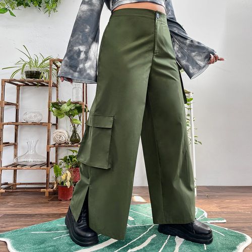 Pantalon cargo poche à rabat - SHEIN - Modalova