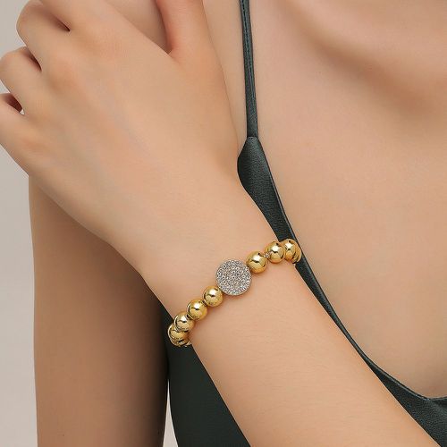 Bracelet perlé à strass à détail rond - SHEIN - Modalova