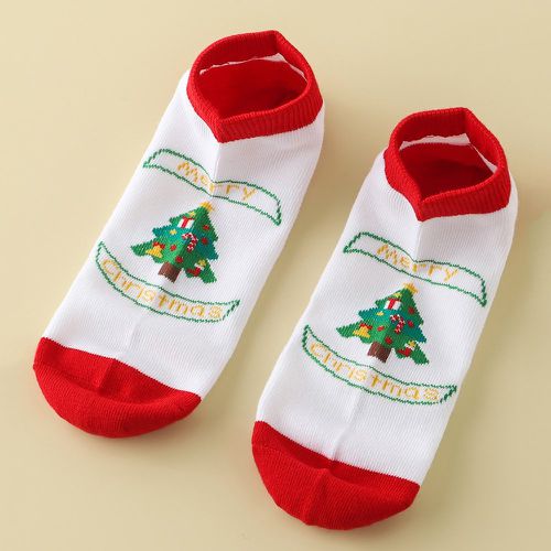 Chaussettes à motif d'arbre de Noël - SHEIN - Modalova