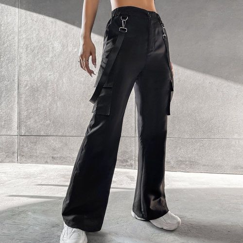 Pantalon cargo ruban poche à rabat - SHEIN - Modalova