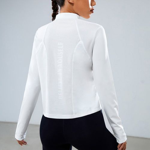 Sweat-shirt de sport à lettres zippé - SHEIN - Modalova