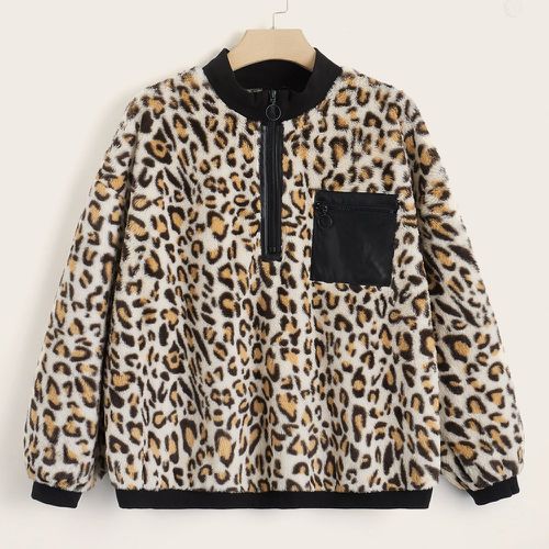 Sweat-shirt léopard zippé - SHEIN - Modalova
