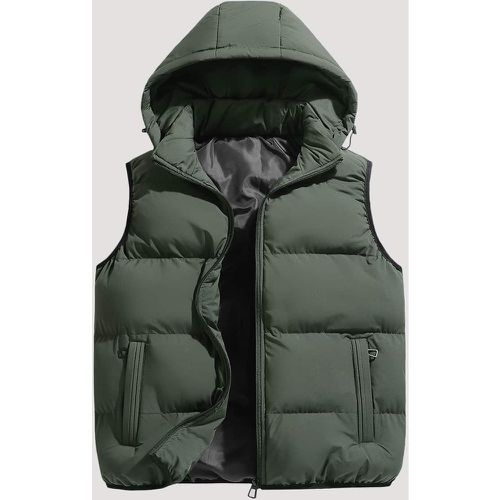 Manteau d'hiver sans manches zippé à capuche - SHEIN - Modalova