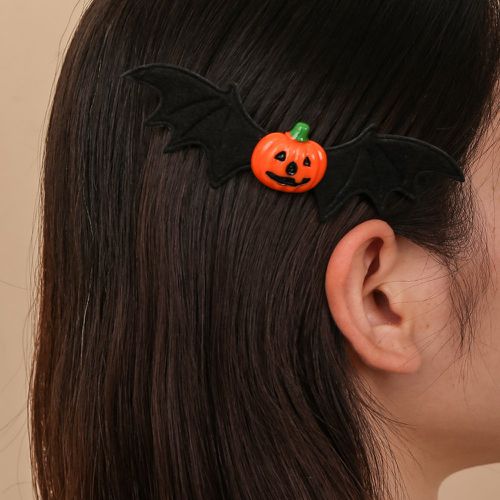 Épingle à cheveux halloween citrouille & chauve souris à détail aile - SHEIN - Modalova